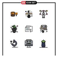 conjunto de 9 iconos de ui modernos símbolos signos para estrategia táctica movimiento gráfico planta elementos de diseño vectorial editables vector