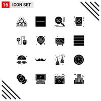 paquete de iconos de vector de stock de 16 signos y símbolos de línea para mouse notebook menos amor encontrar elementos de diseño de vector editables