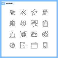 16 Creative Icons Modern Signs and Symbols of clipboard web media interaction apps Editable Vector Design Elements