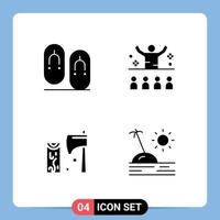 User Interface Pack of 4 Basic Solid Glyphs of flip axe travel lecture cutting Editable Vector Design Elements