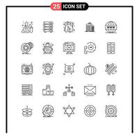 25 Thematic Vector Lines and Editable Symbols of business architecture web skyscraper menu Editable Vector Design Elements