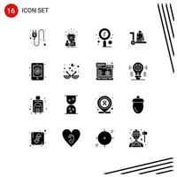 16 Creative Icons Modern Signs and Symbols of cart market quest ecommerce zoom Editable Vector Design Elements