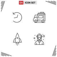 Universal Icon Symbols Group of 4 Modern Filledline Flat Colors of twitter speedup bus transport travel Editable Vector Design Elements