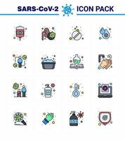 Simple Set of Covid19 Protection Blue 25 icon pack icon included coronavirus fever medicine dengue blood viral coronavirus 2019nov disease Vector Design Elements