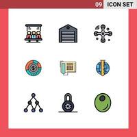 9 iconos creativos signos y símbolos modernos de análisis de envío de presupuesto de finanzas internet de cosas elementos de diseño vectorial editables vector