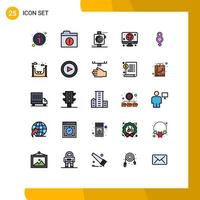 25 User Interface Filled line Flat Color Pack of modern Signs and Symbols of city symbol devices eight computer Editable Vector Design Elements