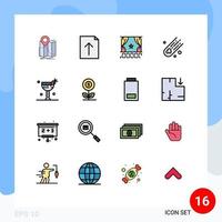 Set of 16 Modern UI Icons Symbols Signs for drink space cinema comet premiere Editable Creative Vector Design Elements