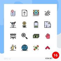 Set of 16 Modern UI Icons Symbols Signs for drink space cinema comet premiere Editable Creative Vector Design Elements
