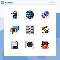 Set of 9 Modern UI Icons Symbols Signs for server backup woman group customer Editable Vector Design Elements