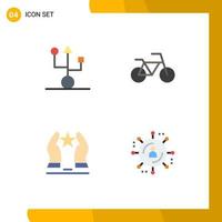 4 Creative Icons Modern Signs and Symbols of computers motivate hardware vehicles star Editable Vector Design Elements