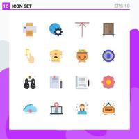 Pictogram Set of 16 Simple Flat Colors of father down up up gestures Editable Pack of Creative Vector Design Elements