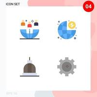 Set of 4 Modern UI Icons Symbols Signs for freelance architecture meeting finance building Editable Vector Design Elements