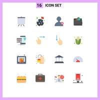 User Interface Pack of 16 Basic Flat Colors of garments money man finance credit card Editable Pack of Creative Vector Design Elements