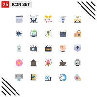 25 iconos creativos signos y símbolos modernos de configuración de bombilla píldoras omega omega elementos de diseño vectorial editables vector
