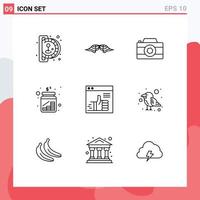 9 Universal Outline Signs Symbols of savings jar men coins photo Editable Vector Design Elements