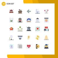 conjunto de 25 iconos de ui modernos símbolos signos para decoración flecha nocturna luna ciudad elementos de diseño vectorial editables vector