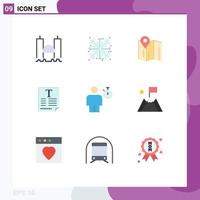 Universal Icon Symbols Group of 9 Modern Flat Colors of avatar poster snow text hotel Editable Vector Design Elements