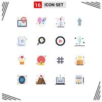 Flat Color Pack of 16 Universal Symbols of lock upload women up arrow Editable Pack of Creative Vector Design Elements