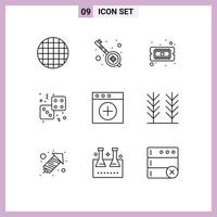 Editable Vector Line Pack of 9 Simple Outlines of mac play computer gambling casino Editable Vector Design Elements