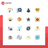 Modern Set of 16 Flat Colors and symbols such as food radio development wifi receiver Editable Pack of Creative Vector Design Elements