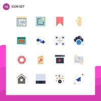 paquete de color plano de 16 símbolos universales de fecha calendario instagram up gesto paquete editable de elementos creativos de diseño de vectores