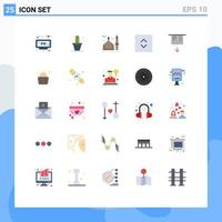 Modern Set of 25 Flat Colors Pictograph of money atm moon square arrows Editable Vector Design Elements