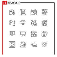 16 Creative Icons Modern Signs and Symbols of media audio internet irish day garland Editable Vector Design Elements