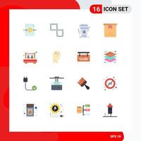 Pack of 16 Modern Flat Colors Signs and Symbols for Web Print Media such as bed holiday product event brand marketing Editable Pack of Creative Vector Design Elements