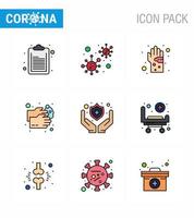 conjunto de iconos de prevención de coronavirus 25 lavado azul cuidado de la salud lavado de manos bacteriano higiene coronavirus viral 2019nov elementos de diseño de vectores de enfermedades