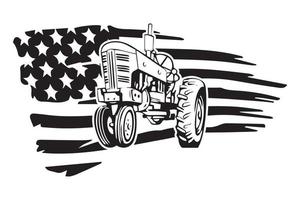 Tractor 4th Of July Design vector