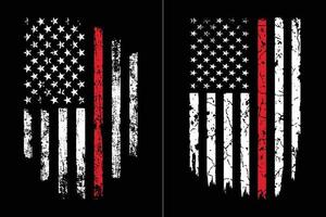 Thin Red Line 4th Of July Design vector