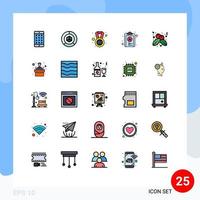 25 Creative Icons Modern Signs and Symbols of berry list packing file medal Editable Vector Design Elements