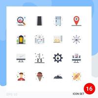 Universal Icon Symbols Group of 16 Modern Flat Colors of location property refrigerator house apartment Editable Pack of Creative Vector Design Elements