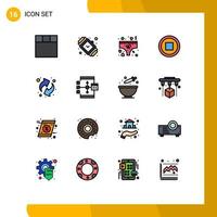 Set of 16 Modern UI Icons Symbols Signs for app recycling love arrows interface Editable Creative Vector Design Elements