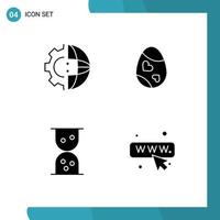 4 Creative Icons Modern Signs and Symbols of development heart processing decoration seo Editable Vector Design Elements