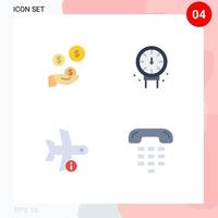 4 Universal Flat Icons Set for Web and Mobile Applications fintech industry info industry plumber transport Editable Vector Design Elements