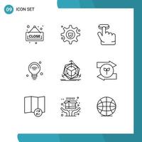 9 User Interface Outline Pack of modern Signs and Symbols of object correction gesture change iot Editable Vector Design Elements