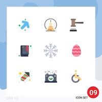 Pack of 9 creative Flat Colors of snow cold auction bookmark book Editable Vector Design Elements