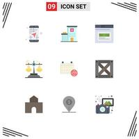 9 iconos creativos signos y símbolos modernos de conclusión de juicio elección médica sitio web elementos de diseño vectorial editables vector