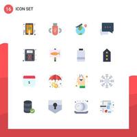 16 Creative Icons Modern Signs and Symbols of scale bubble world messages chat Editable Pack of Creative Vector Design Elements