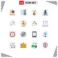 conjunto de 16 iconos de interfaz de usuario modernos signos de símbolos para cuchara tenedor inversión oficina de café paquete editable de elementos creativos de diseño de vectores