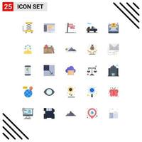 25 iconos creativos signos y símbolos modernos de la carrera de entrega de software de envío de correo electrónico elementos de diseño vectorial editables vector