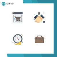 4 Thematic Vector Flat Icons and Editable Symbols of ecommerce coin agreement house money Editable Vector Design Elements