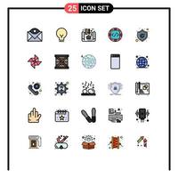 Universal Icon Symbols Group of 25 Modern Filled line Flat Colors of produc implementation ui custom scheme Editable Vector Design Elements