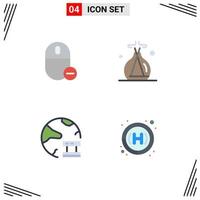 Flat Icon Pack of 4 Universal Symbols of devices data mouse lab green network Editable Vector Design Elements