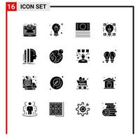 16 iconos creativos, signos y símbolos modernos de diseño de regla, ideas para compartir dinero en efectivo, elementos de diseño vectorial editables vector