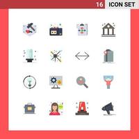 Universal Icon Symbols Group of 16 Modern Flat Colors of bulb business business bank work Editable Pack of Creative Vector Design Elements