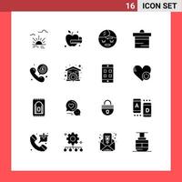 Stock Vector Icon Pack of 16 Line Signs and Symbols for talk dollar element communication money Editable Vector Design Elements