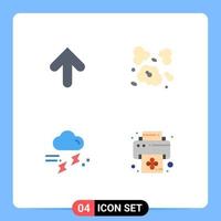 Flat Icon Pack of 4 Universal Symbols of arrow rain upload environment rainy Editable Vector Design Elements
