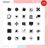 25 Creative Icons Modern Signs and Symbols of paper cut apple treadmill gym Editable Vector Design Elements